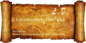 Lichtenstern Dávid névjegykártya